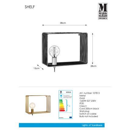 Markslöjd 107815 - Wandlamp SHELF 1xE27/60W/230V