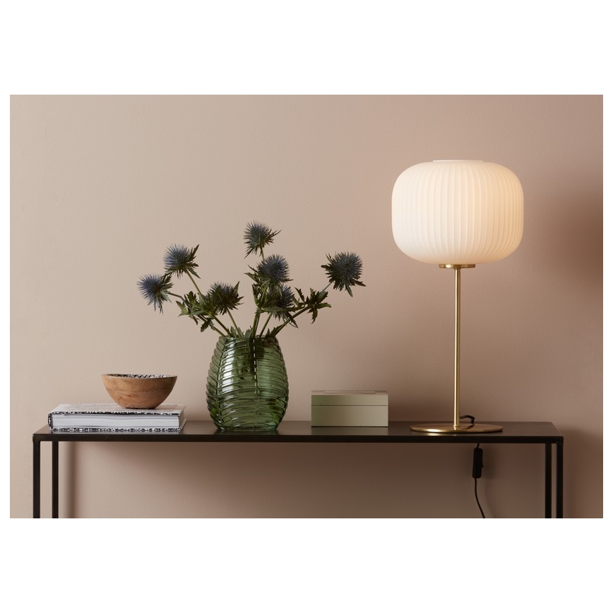 Markslöjd 107819 - Tafel Lamp SOBER 1xE27/60W/230V wit/messing