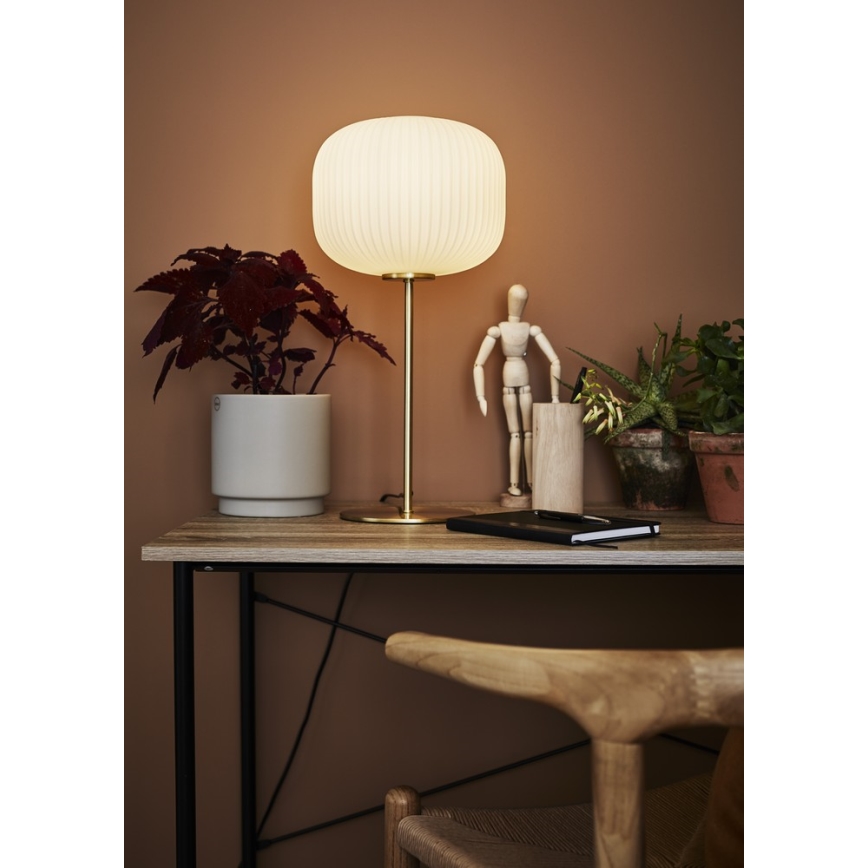 Markslöjd 107819 - Tafel Lamp SOBER 1xE27/60W/230V wit/messing