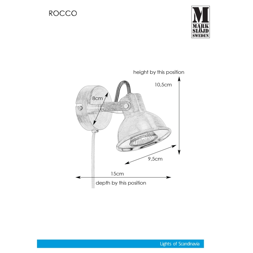 Markslöjd 107853 - Wandspots ROCCO 1xGU10/7W/230V