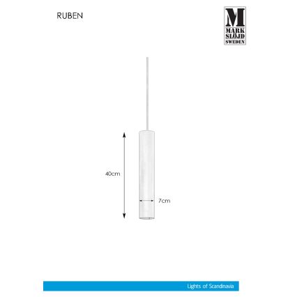 Markslöjd 107880 - Hanglamp met stekker RUBEN 1xGU10/35W/230V
