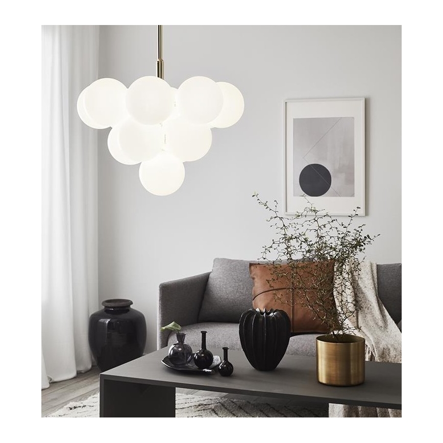 Markslöjd 107903 - Kroonluchter met stang MERLOT 13xG9/20W/230V Ø 56 cm wit/goud