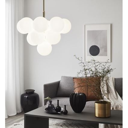 Markslöjd 107903 - Suspension sur tige MERLOT 13xG9/20W/230V Ø 56 cm blanc/doré