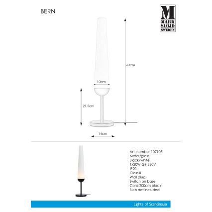Markslöjd 107905 - Vloerlamp BERN 1xG9/20W/230V