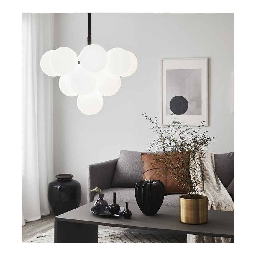 Markslöjd 107911 - Lustre sur tige MERLOT, 13 x douilles G9, 20 W, 230 V, Ø 56 cm, blanc/noir
