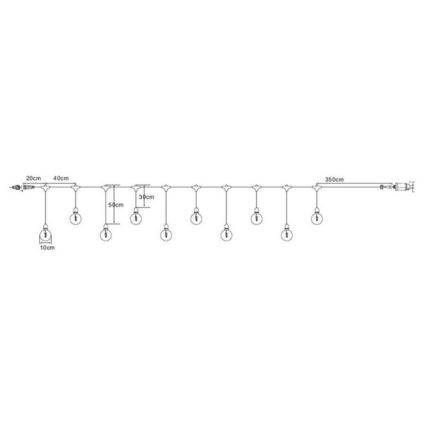 Markslöjd 108021 - LED Lampen Ketting voor buiten GARDEN24 START 7,5m 10xLED/2,9W/230V IP44