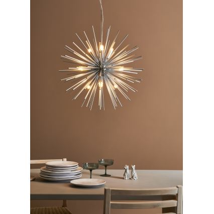 Markslöjd 108049 - Hanglamp aan een koord SOLEIL 9xE14/20W/230V zilver