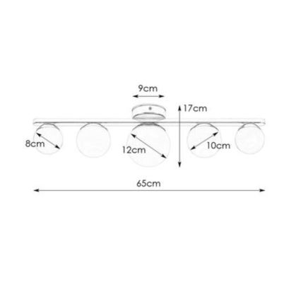 Markslöjd 108066 - Badkamer plafondlamp PURO 5xG9/20W/230V IP44