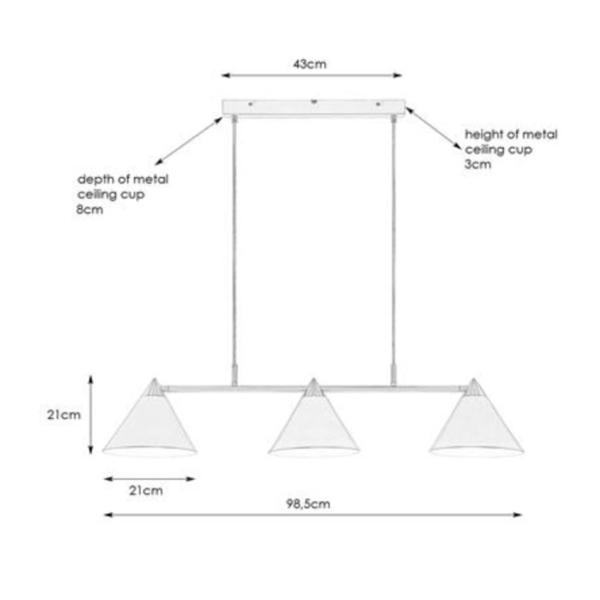 Markslöjd 108075 - Hanglamp aan koord KLINT 3xE14/40W/230V wit