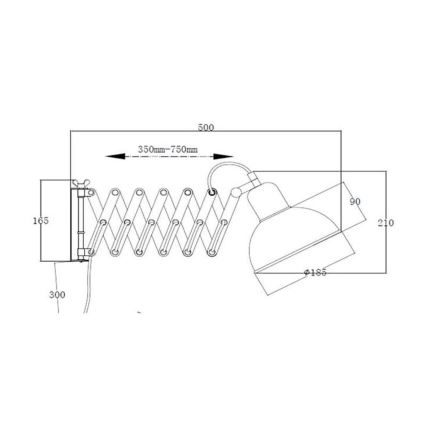 Markslöjd 108105 - Applique murale RIGGS 1xE27/60W/230V noir