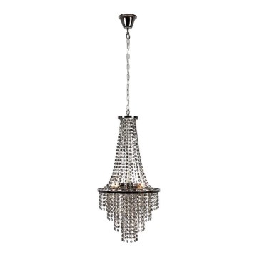 Markslöjd 108124 - Kristallen hanglamp aan ketting ALLINGTON 3xE14/25W/230V zwart