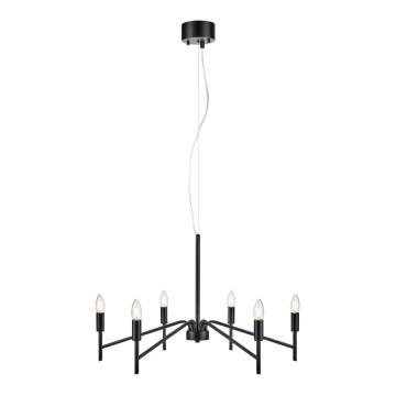 Markslöjd 108209 - Hanglamp aan een koord MONARCH 6xE14/18W/230V zwart