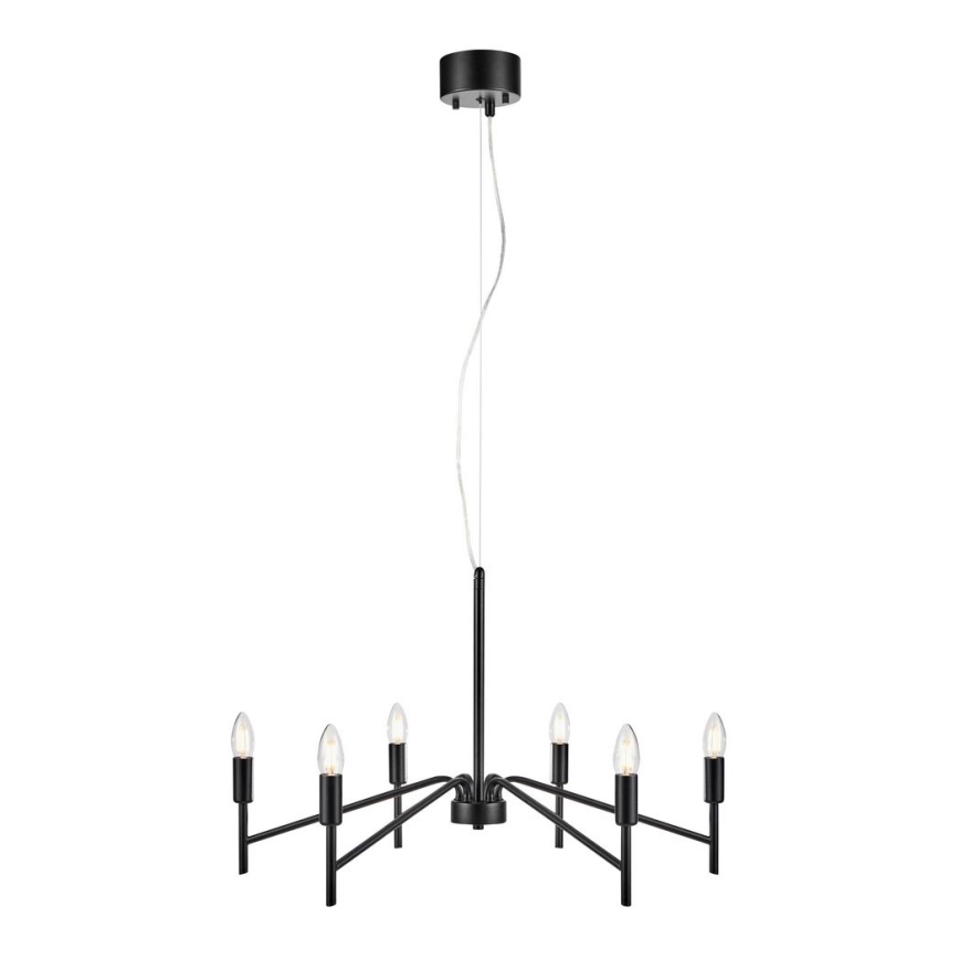 Markslöjd 108209 - Hanglamp aan een koord MONARCH 6xE14/18W/230V zwart