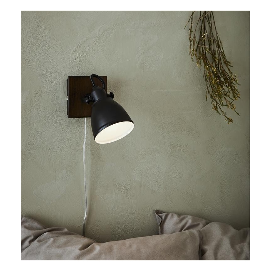 Markslöjd 108211 - Wandspot NATIVE 1xE14/18W/230V zwart/bruin