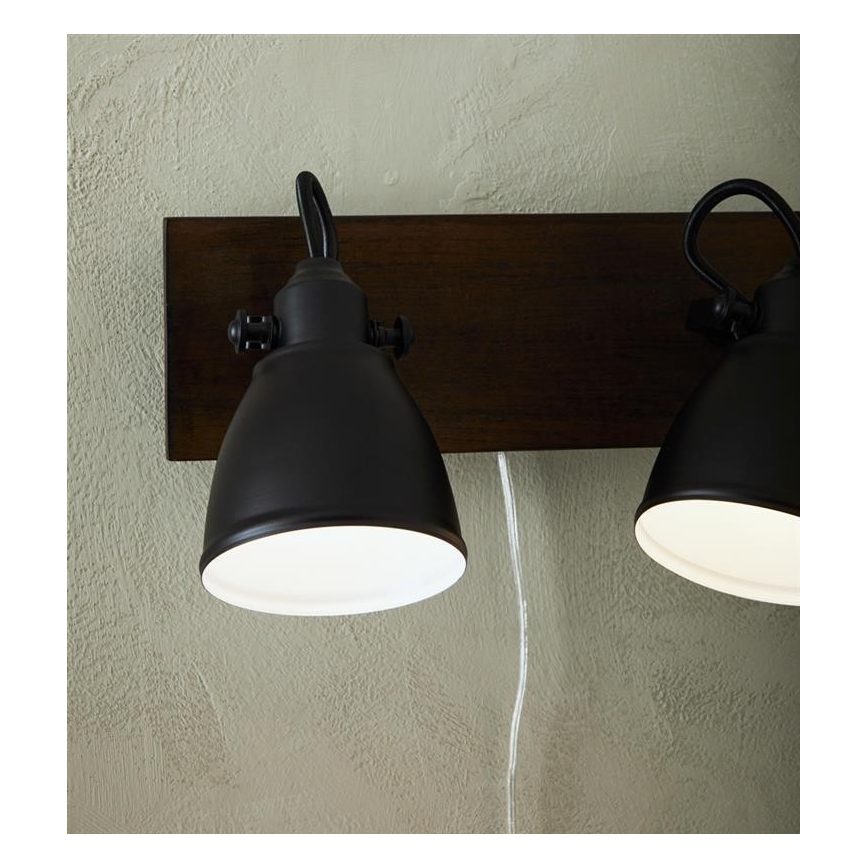 Markslöjd 108213 - Wandspot NATIVE 2xE14/18W/230V zwart/bruin