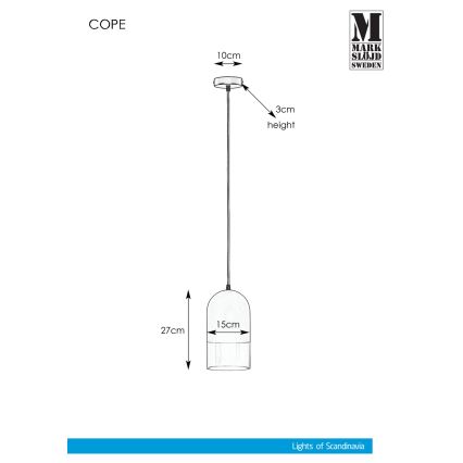 Markslöjd 108225 - Hanglamp aan een koord COPE 1xE14/18W/230V