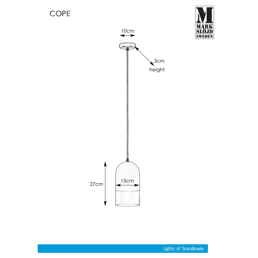 Markslöjd 108225 - Hanglamp aan een koord COPE 1xE14/18W/230V