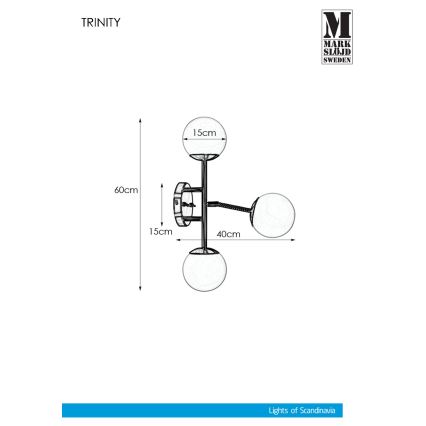 Markslöjd 108253 - Wand Lamp TRINITY 3xG9/20W/230V goud/grijs