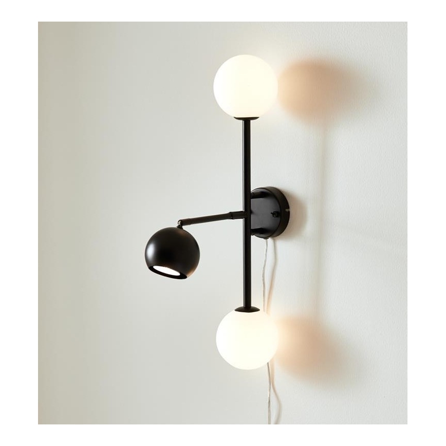 Markslöjd 108255 - Applique murale BESIDE 2xG9/20W/230V + 1xGU10/7W/230V noire