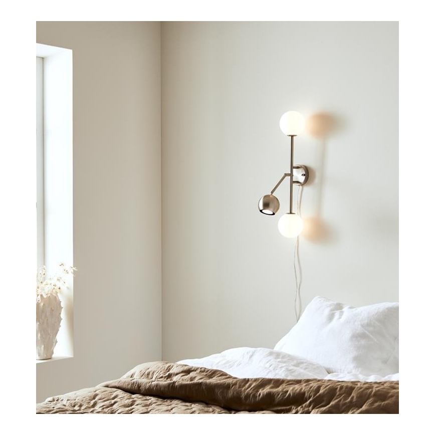 Markslöjd 108256 - Wandlamp BESIDE 2xG9/20W/230V + 1xGU10/7W/230V mat chroom