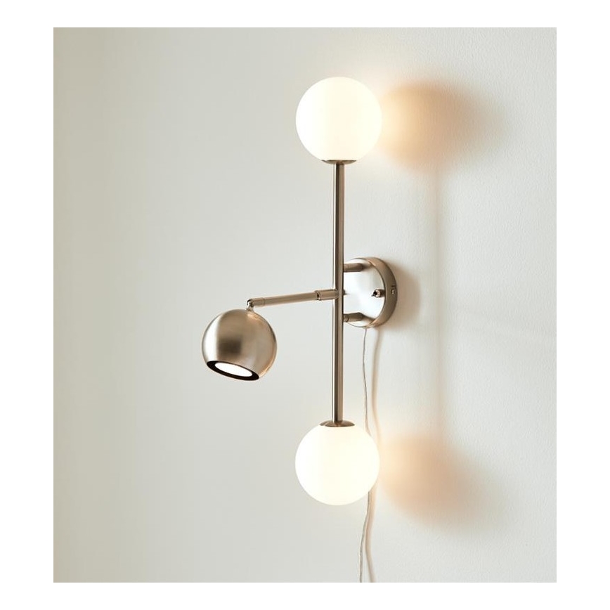 Markslöjd 108256 - Wandlamp BESIDE 2xG9/20W/230V + 1xGU10/7W/230V mat chroom