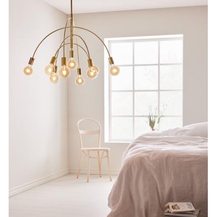 Markslöjd 108289 - Hanglamp aan een koord LAVELLO 9xE27/40W/230V goud