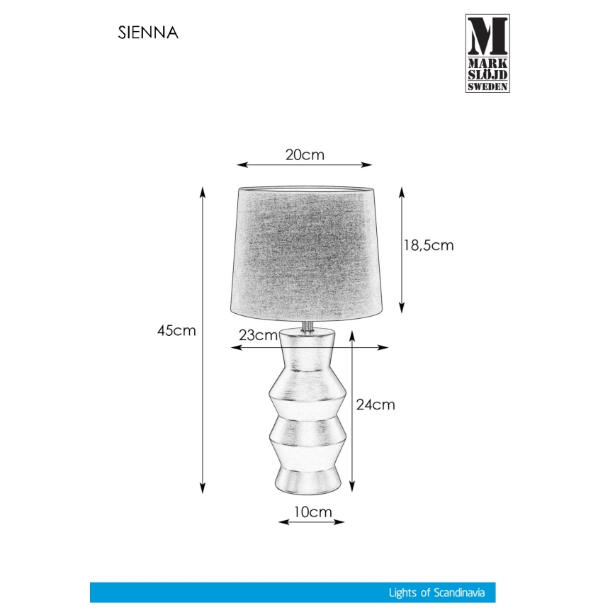 Markslöjd 108448 - Lampe de table SIENNA 1xE27/40W/230V blanc
