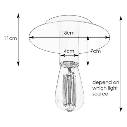 Markslöjd 108540 - Plafonnier PIATTO 1xE27/40W/230V noir