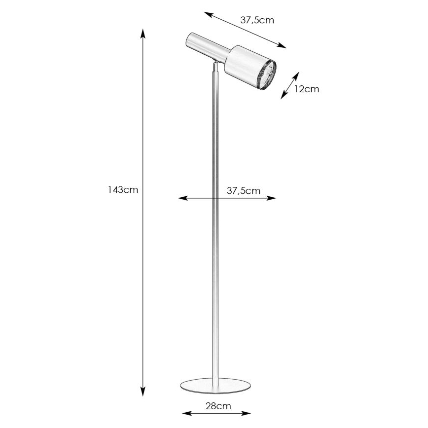 Markslöjd 108542 - Staande Lamp OZZY 1xE27/40W/230V zwart