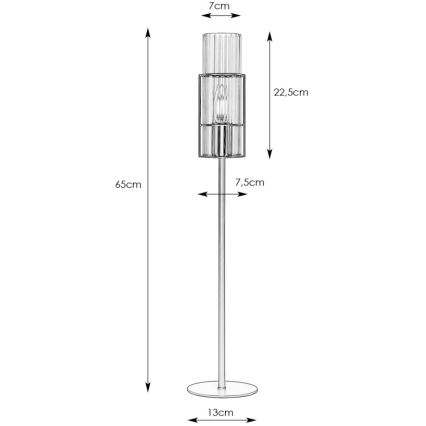 Markslöjd 108556 - Lampe de table TUBO 1xE14/40W/230V 65 cm noir/clear