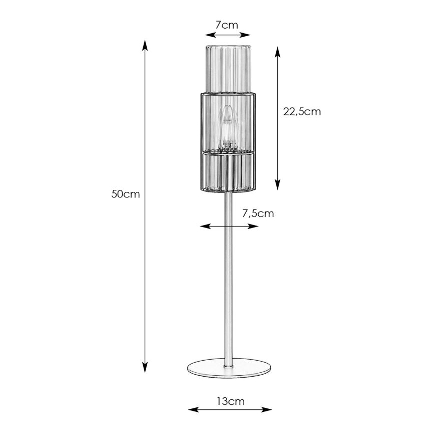 Markslöjd 108557 - Tafellamp TUBO 1xE14/40W/230V 50 cm glanzend chroom/clear