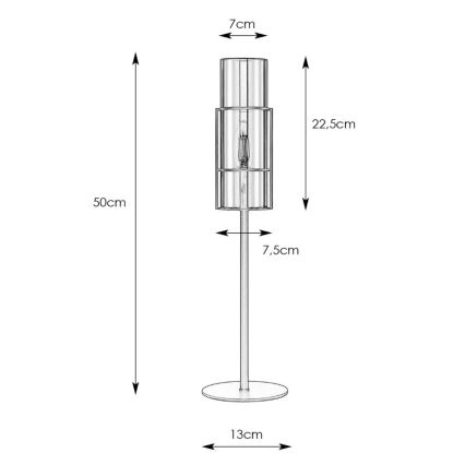 Markslöjd 108559 - Lampe de table TUBO 1xE14/40W/230V 50 cm noir