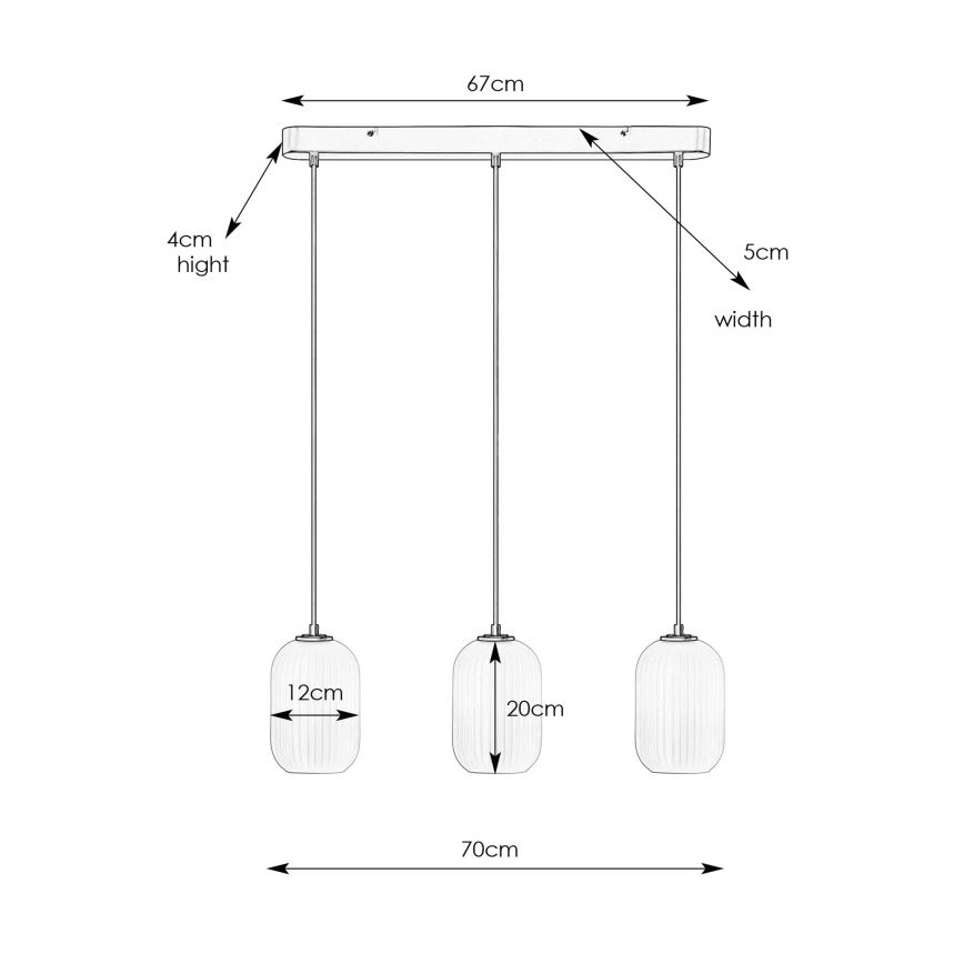 Markslöjd 108563 - Hanglamp aan een koord CAVA 3xE14/40W/230V