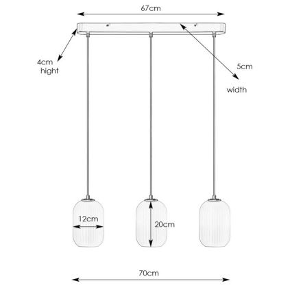 Markslöjd 108563 - Suspension filaire CAVA 3xE14/40W/230V