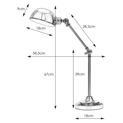 Markslöjd 108583 - Lampe de table PORTLAND 1xE27/40W/230V chrome brillant