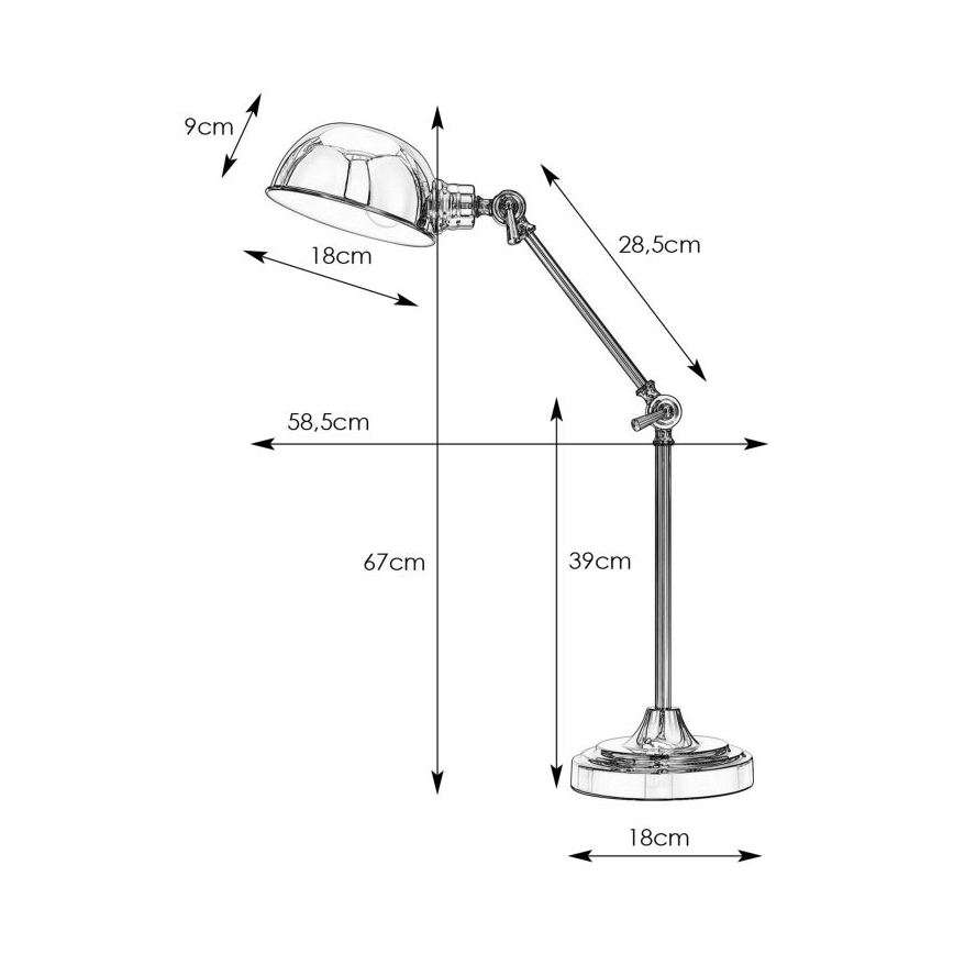 Markslöjd 108583 - Tafellamp PORTLAND 1xE27/40W/230V glanzend chroom