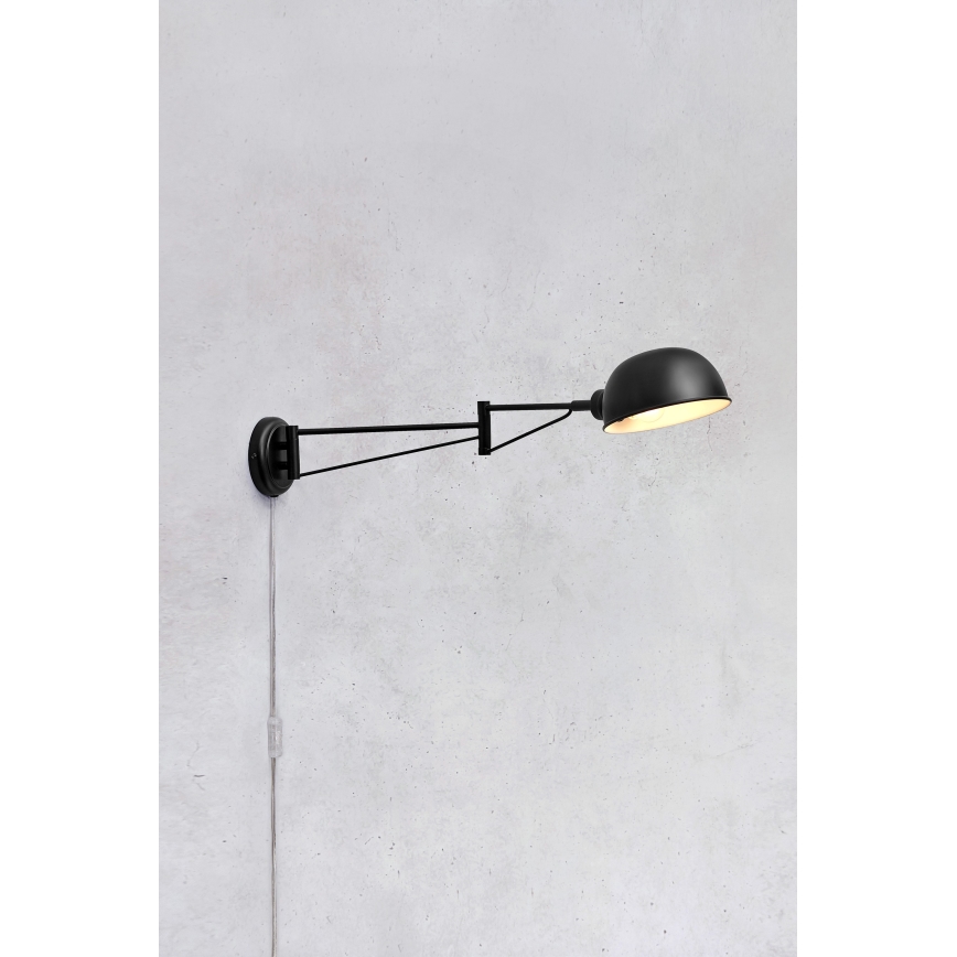Markslöjd 108587 - Wandlamp PORTLAND 1xE27/40W/230V zwart