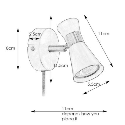 Markslöjd 108625 - Wandspot FOLIE 1xGU10/7W/230V zwart/messing