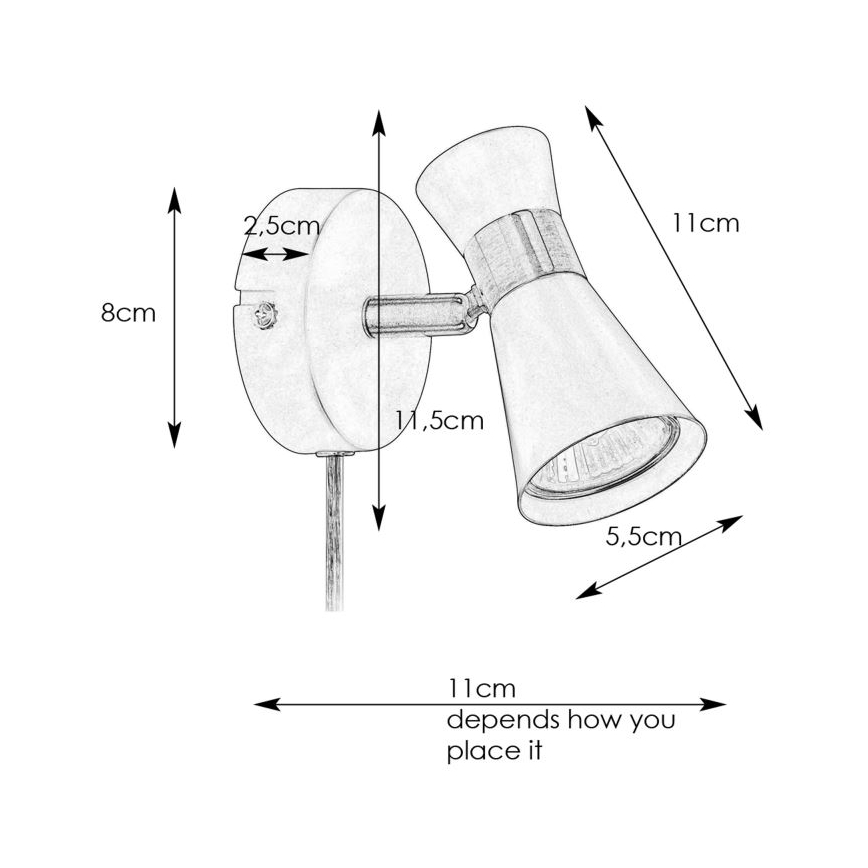 Markslöjd 108627- Wandspot FOLIE 1xGU10/7W/230V wit/mat chroom