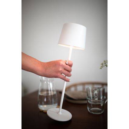 Markslöjd 108654 - Lampe à intensité variable rechargeable FIORE LED/2W/5V IP44 38 cm blanc