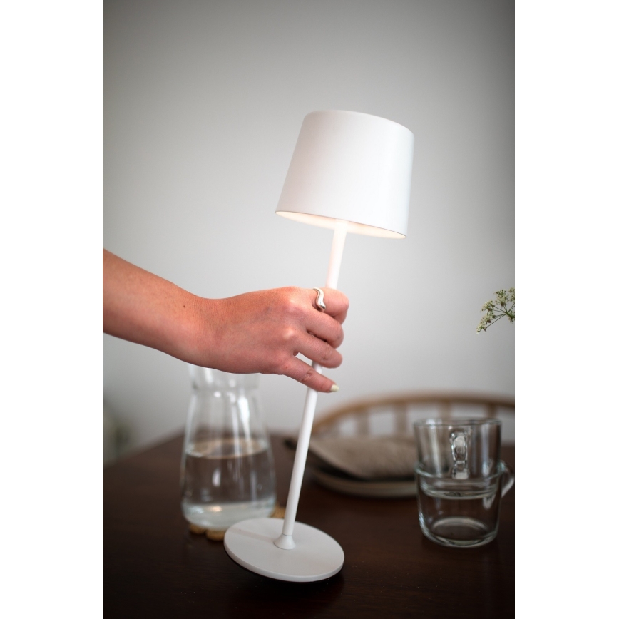 Markslöjd 108654 - LED Dimbare Oplaadbare Lamp FIORE LED/2W/5V IP44 38 cm wit