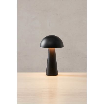 Markslöjd 108655 - Lampe de table LED rechargeable dimmable FUNGI LED/1,5 W/5 V 2000 mAh IP44 noire