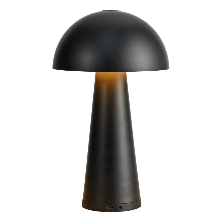 Markslöjd 108655 - LED Dimbaar rechargeable lamp FUNGI LED/1,5W/5V IP44 zwart