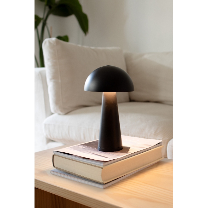 Markslöjd 108655 - LED Dimbaar rechargeable lamp FUNGI LED/1,5W/5V IP44 zwart