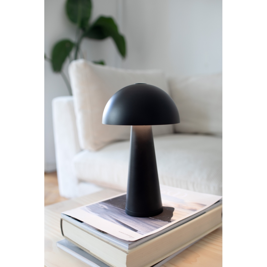 Markslöjd 108655 - LED Dimbaar rechargeable lamp FUNGI LED/1,5W/5V IP44 zwart