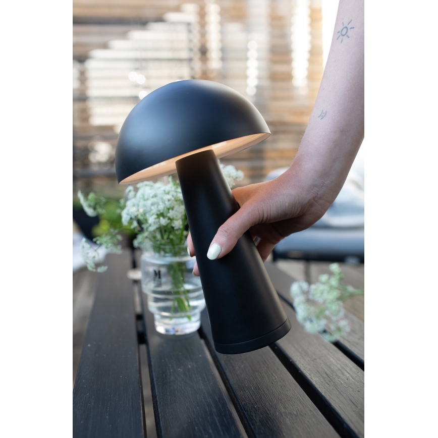 Markslöjd 108655 - LED Dimbaar rechargeable lamp FUNGI LED/1,5W/5V IP44 zwart