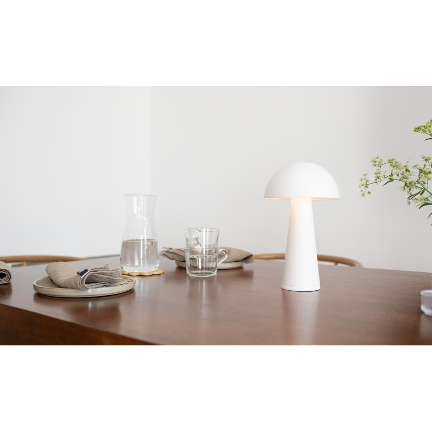 Markslöjd 108656 - LED Dimbaar rechargeable lamp FUNGI LED/1,5W/5V IP44 wit