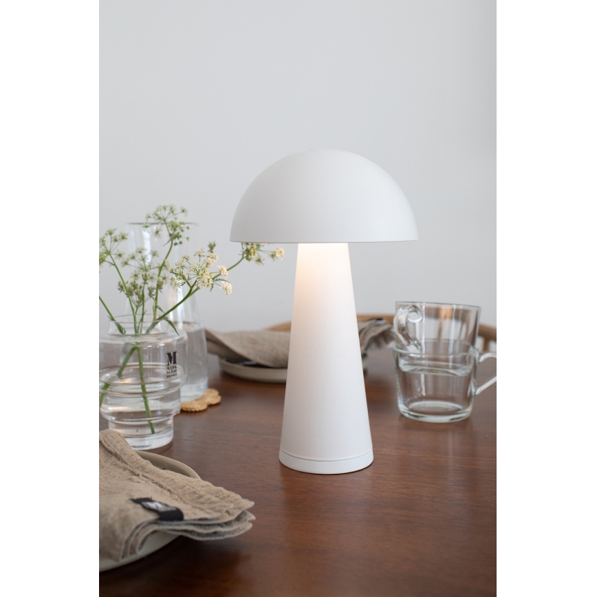 Markslöjd 108656 - LED Dimbaar rechargeable lamp FUNGI LED/1,5W/5V IP44 wit