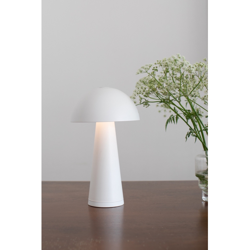 Markslöjd 108656 - LED Dimbaar rechargeable lamp FUNGI LED/1,5W/5V IP44 wit