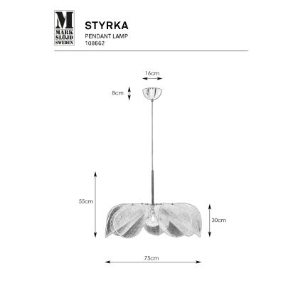 Markslöjd 108662 - Hanglamp aan een koord STYRKA 1xE27/40W/230V diameter 75 cm zwart